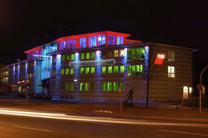 Gewerkschaftshaus der IG Metall Osnabrück bei Nacht